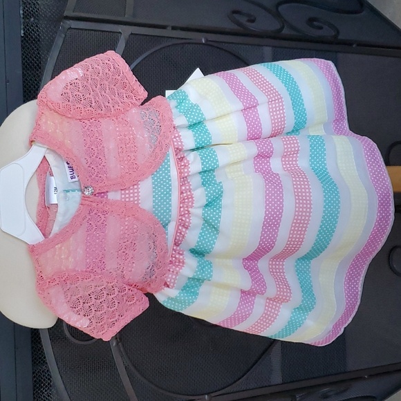 Baby Toddler Blueberi Blvd Striped Party Dress Shrug Size 12 mo 24 mo 2T 3T NWT - Picture 1 of 4